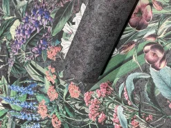 Vliestapete Blumen Blätter Floral Schwarz Grün 47475