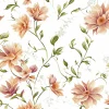Vliestapete Blumen Blätter Weiß Orange Grün 89023