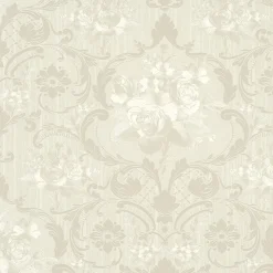 Vliestapete Blumen cremebeige Metallic Marburg 58269