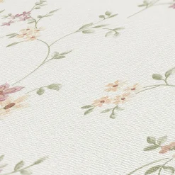 Vliestapete Blumen Floral Creme Grün Rosa Gelb 93770-1