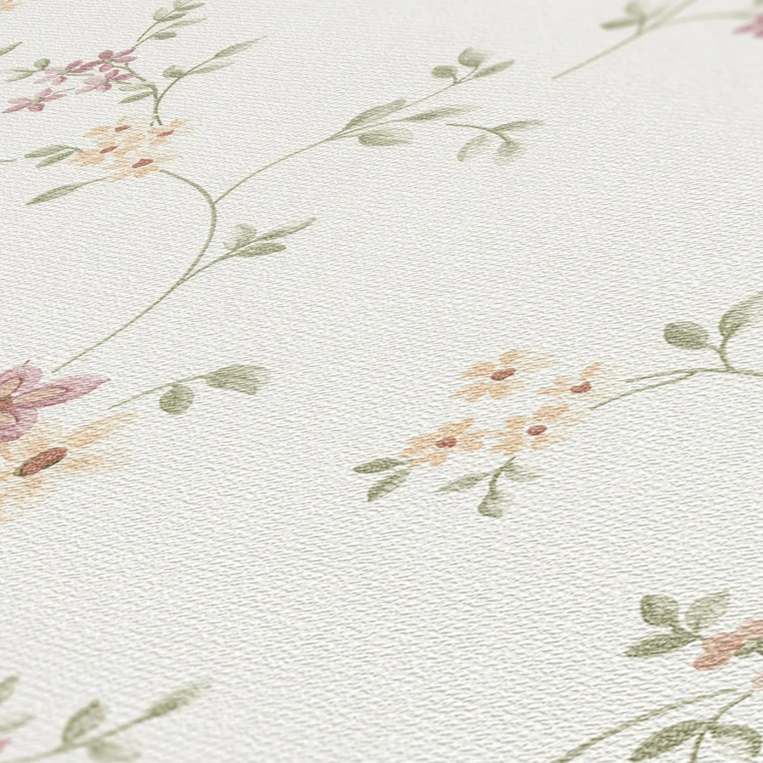 Vliestapete Blumen Floral Creme Grün Rosa Gelb 93770-1