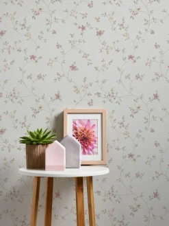 Vliestapete Blumen Floral Creme Grün Rosa Gelb 93770-1