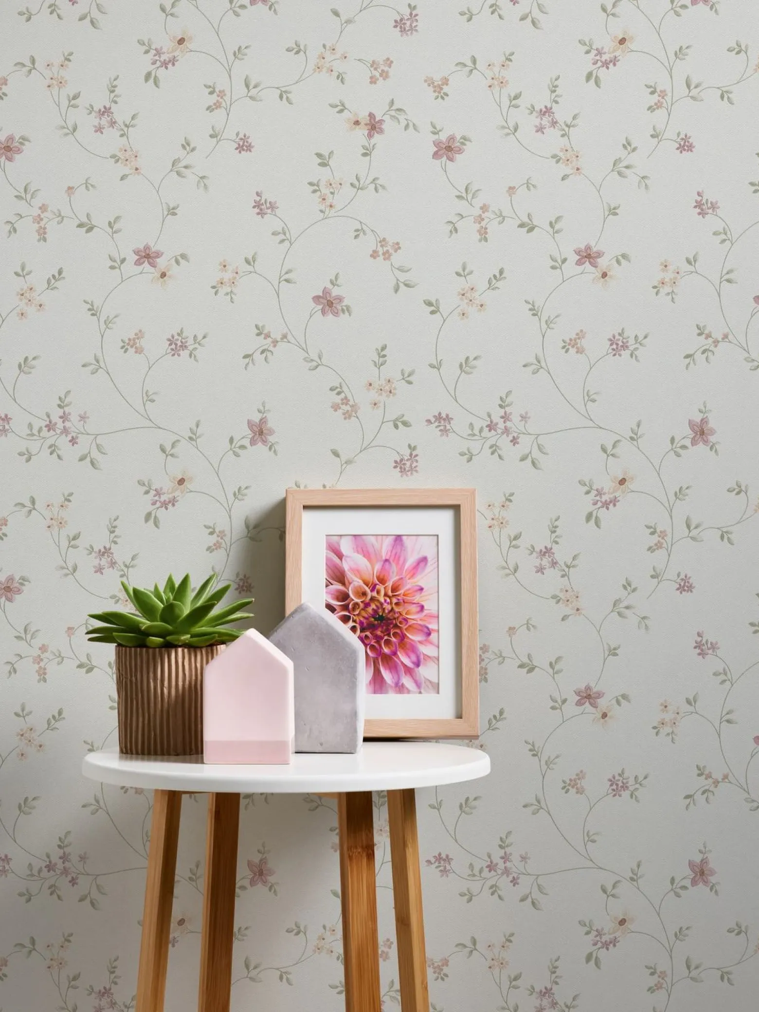 Vliestapete Blumen Floral Creme Grün Rosa Gelb 93770-1