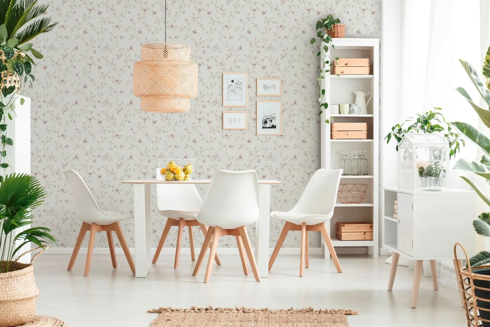 Vliestapete Blumen Floral Creme Grün Rosa Gelb 93770-1