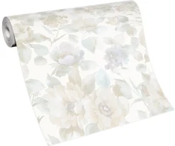 Vliestapete Blumen Floral creme beige violet 10250-09