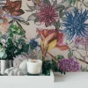 Vliestapete Blumen Floral Muster beige bunt 38175-5