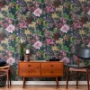 Vliestapete Blumen Floral Muster schwarz rosa 38175-6
