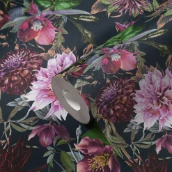 Vliestapete Blumen Floral Muster schwarz rosa 38175-6