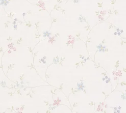 Vliestapete Blumen Floral Weiß Grün Rosa Blau 39071-2