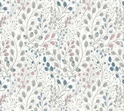 Vliestapete Blumen Floral Weiß Rosa Metallic 38847-2