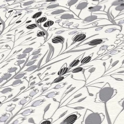 Vliestapete Blumen Floral Weiß Grau Metallic 38847-3