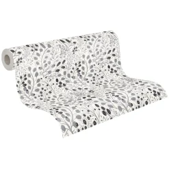 Vliestapete Blumen Floral Weiß Grau Metallic 38847-3