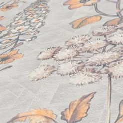 Vliestapete Blumen Grafik Floral Grau Gelb 39117-1