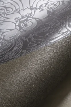 Vliestapete Blumen grau-braun silber Dieter Langer 55947