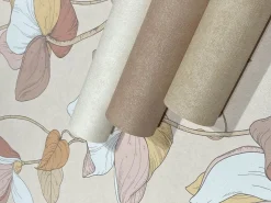 Vliestapete Blumen Illustration Orange Beige 47471