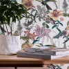 Vliestapete Blumen Kolibri Floral weiß bunt 37701-1