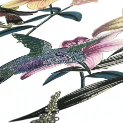 Vliestapete Blumen Kolibri Floral weiß bunt 37701-1