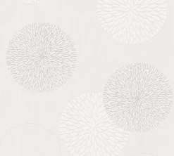 Vliestapete Blumen Kreis Spot weißgrau 93792-2