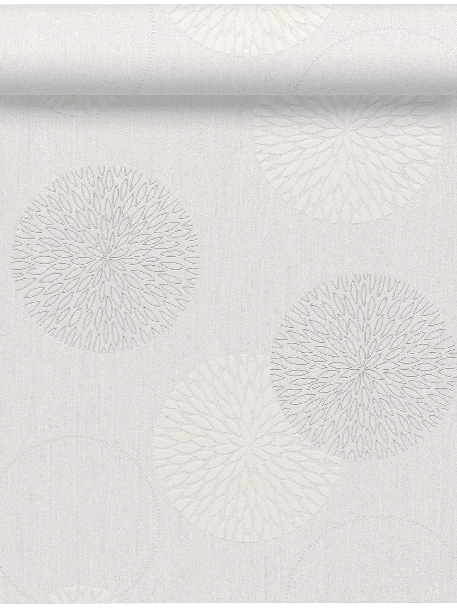 Vliestapete Blumen Kreis Spot weißgrau 93792-2