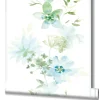 Vliestapete Blumen Natur Floral Weiß Grün Blau 81624