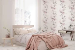Vliestapete Blumen Natur Floral Weiß Rosa Beige 81623