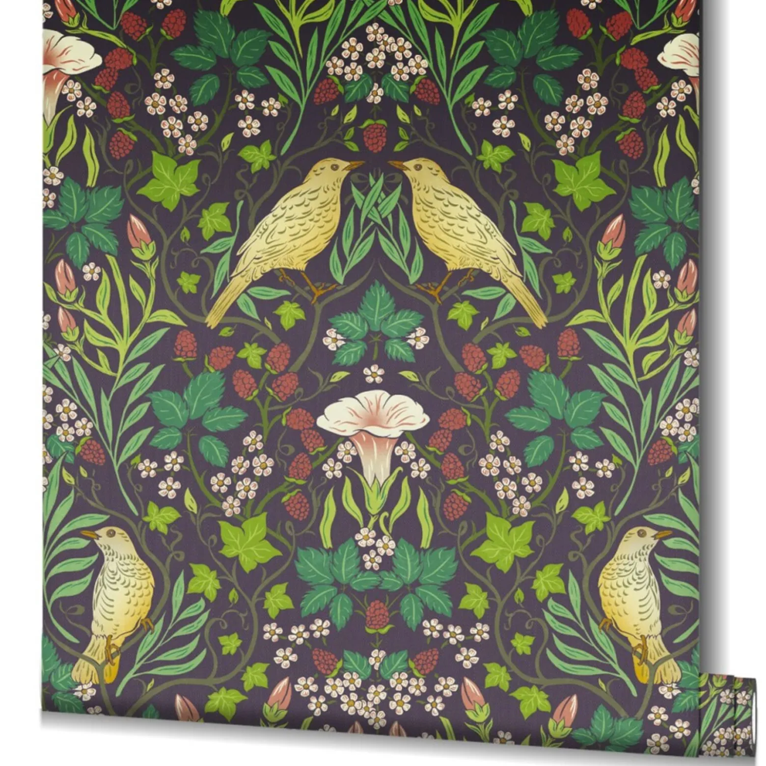 Vliestapete Blumen Ornamente Schwarz Grün 47621