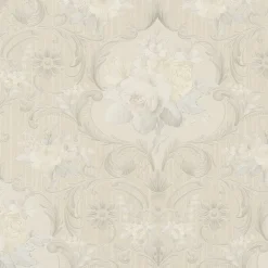 Vliestapete Blumen Ranken beige Metallic Marburg 58265