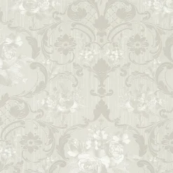 Vliestapete Blumen Ranken hellgrau Metallic Marburg 58268
