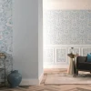 Vliestapete Blumen Ranken hellblau Metallic Marburg 58267