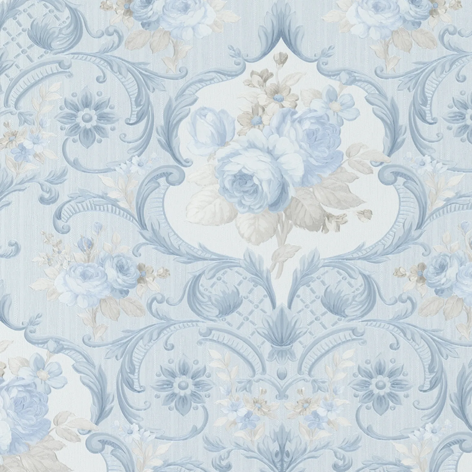 Vliestapete Blumen Ranken hellblau Metallic Marburg 58267
