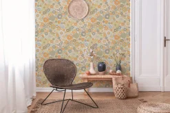 Vliestapete Blumen Retro Floral Gelb Orange 39535-3