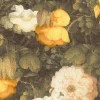 Vliestapete Blumen Vintage dunkelgrün gelb 36921-1