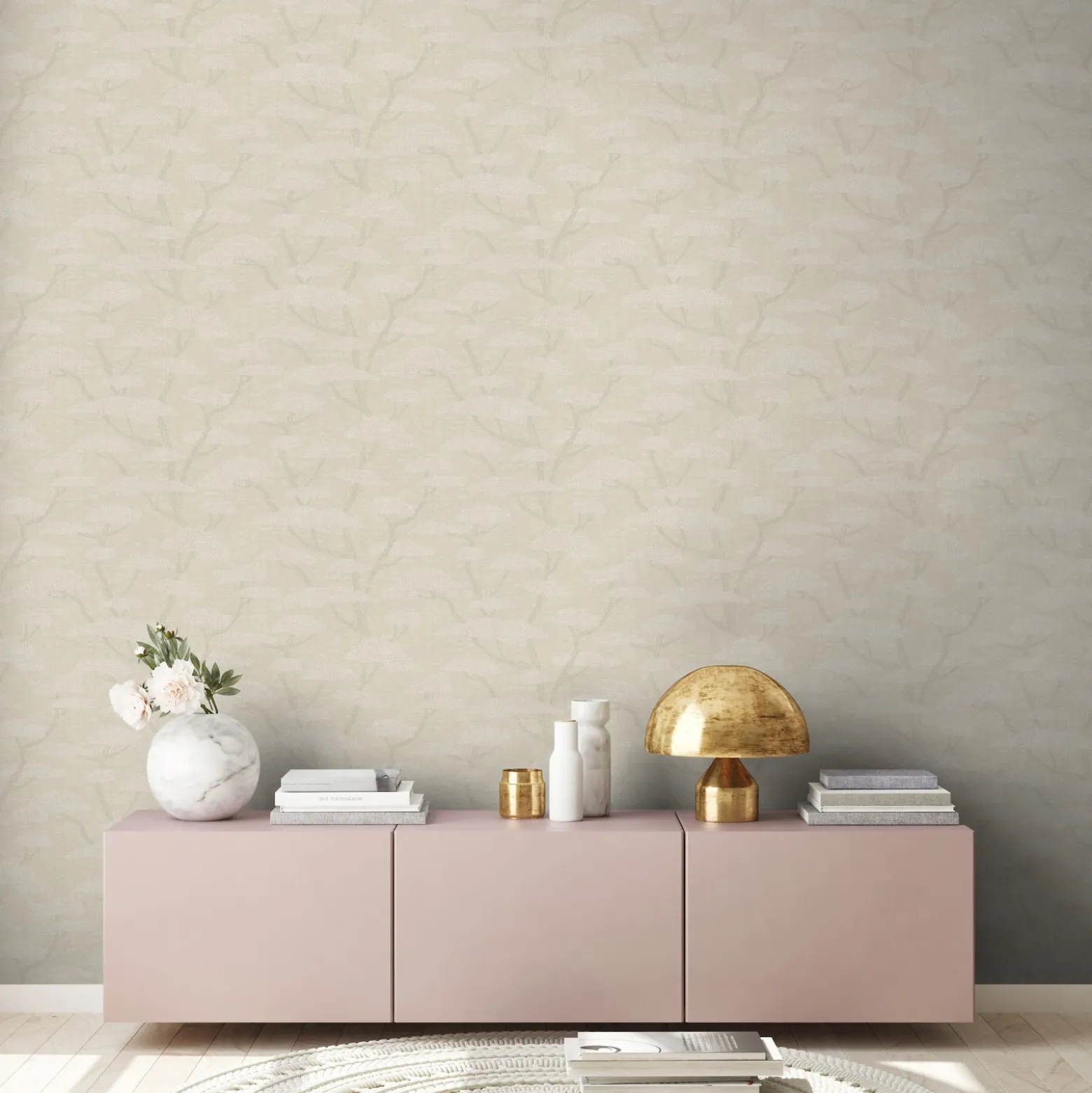 Vliestapete Bäume Beige Grau Nara 38741-4 AS Creation