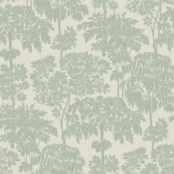 Vliestapete Bäume Tropen Creme Grün Mint A63402