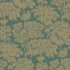 Vliestapete Bäume Tropen Grün Gold Metallic A63403