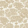 Vliestapete Bäume Tropen Weiß Gold Metallic A63401