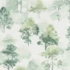 Vliestapete Bäume Wald Creme Dunkelgrün 10557-07