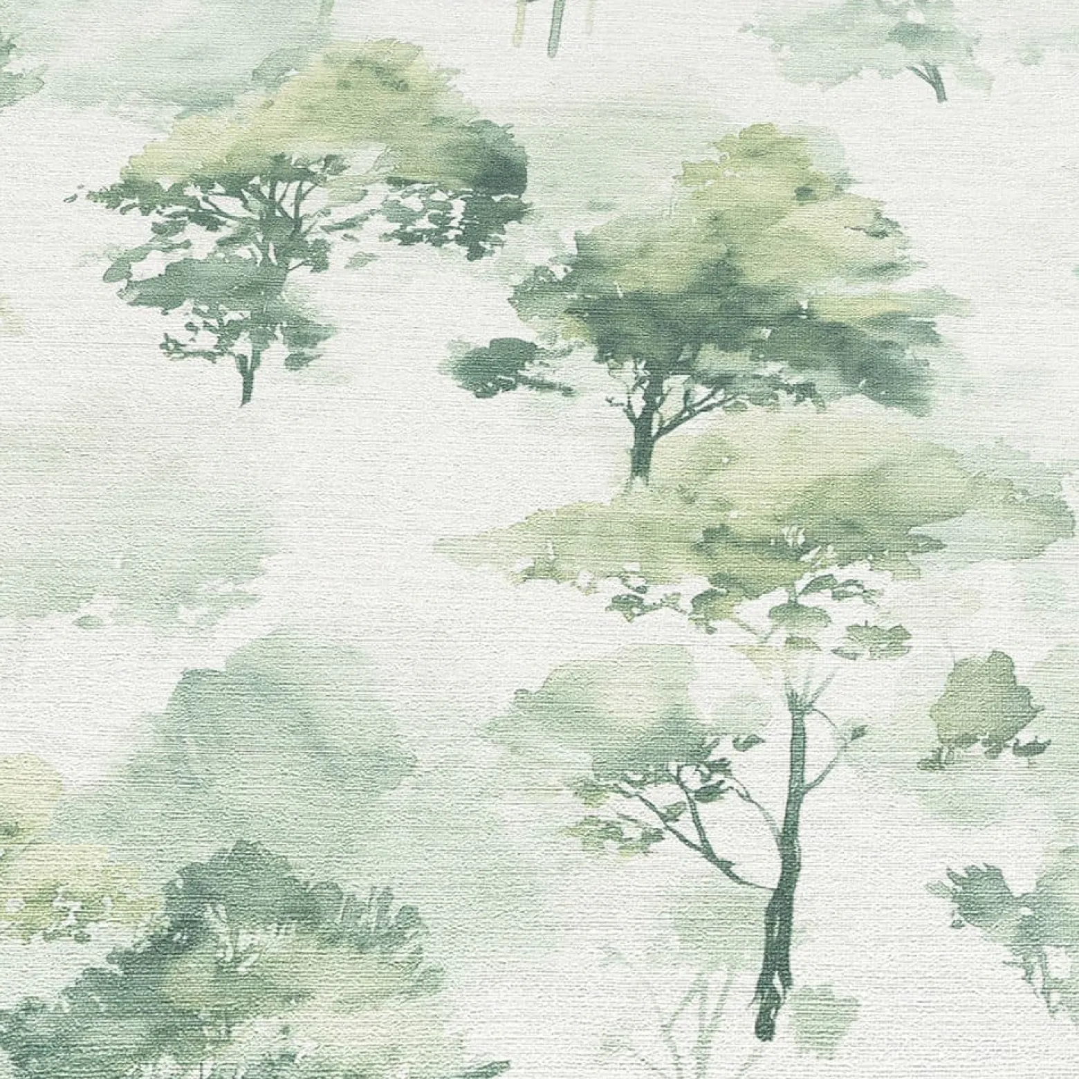 Vliestapete Bäume Wald Creme Dunkelgrün 10557-07