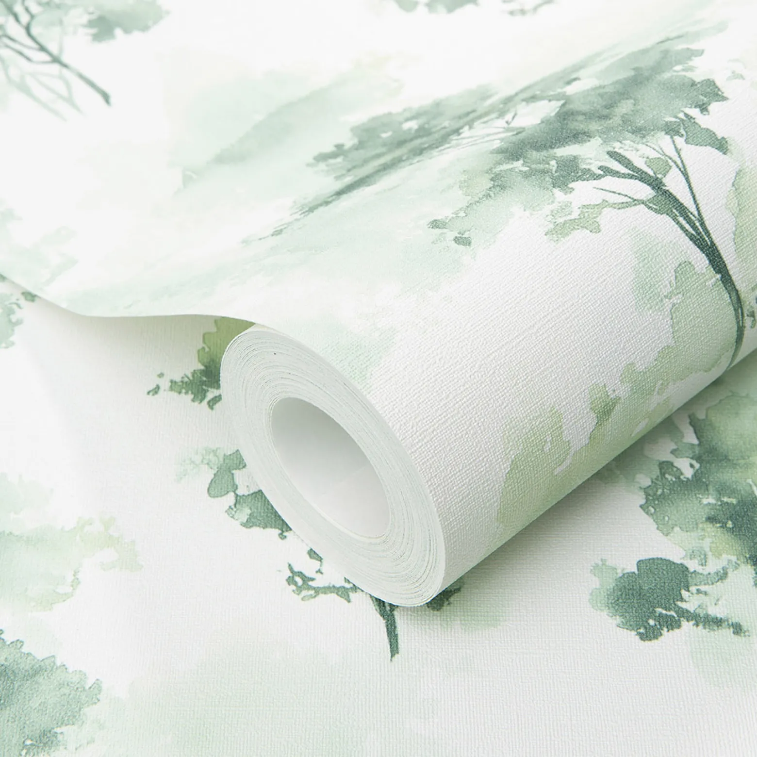 Vliestapete Bäume Wald Creme Dunkelgrün 10557-07