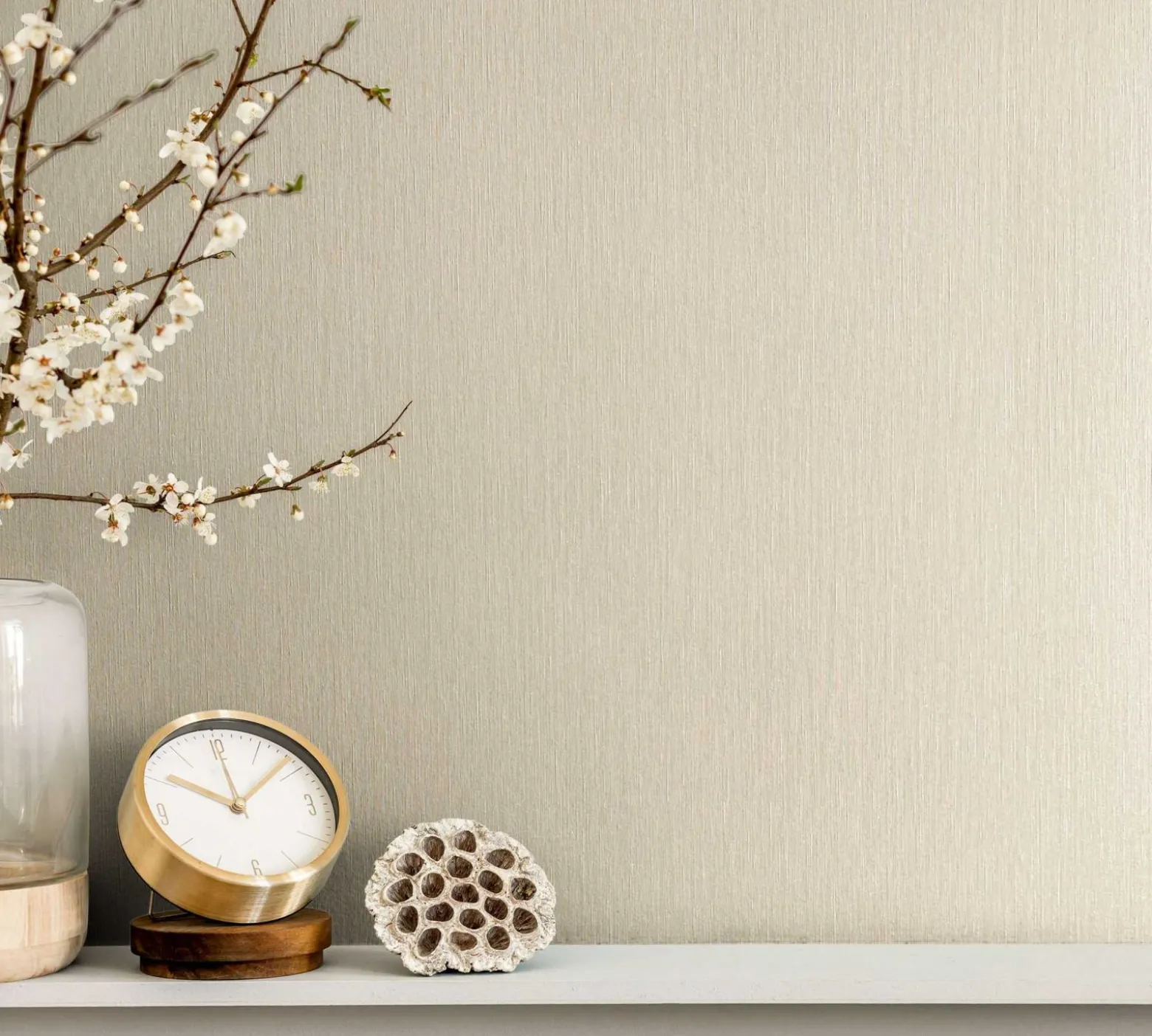 Vliestapete Creme Beige Textil Optik Uni Marburg 32952