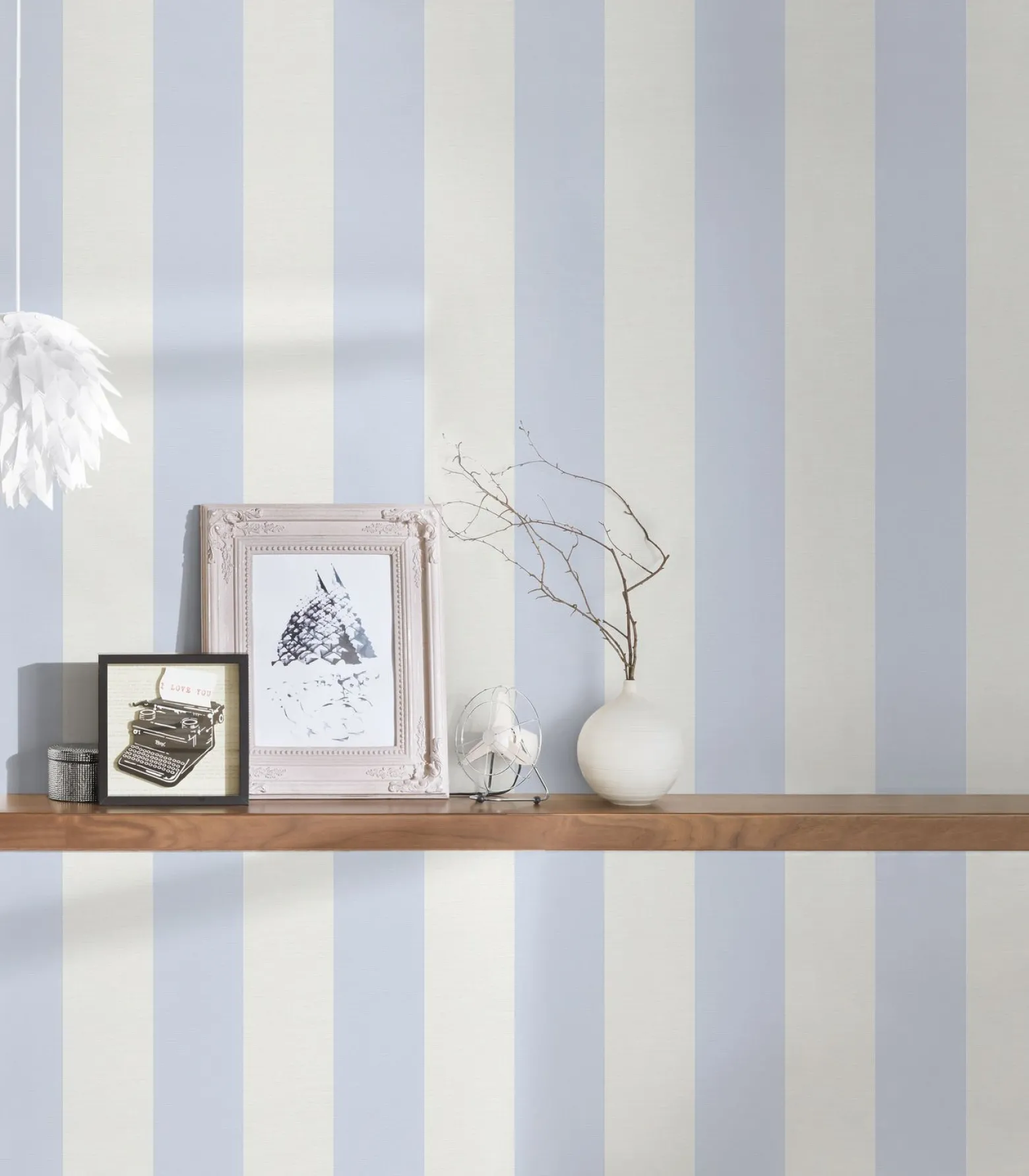 Vliestapete creme blau Streifen AS Creation 3140-24