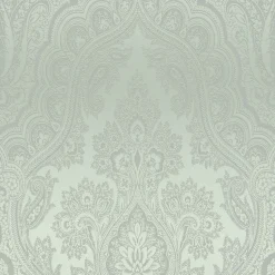 Vliestapete Damast-Design grau-grün silber 38708-1
