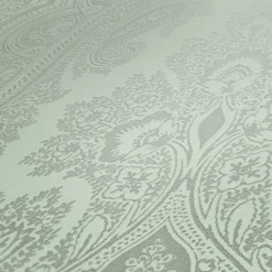 Vliestapete Damast-Design grau-grün silber 38708-1