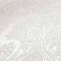 Vliestapete Damast-Design grau silber 38708-4