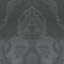 Vliestapete Damast-Design schwarz silber 38708-5