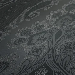 Vliestapete Damast-Design schwarz silber 38708-5