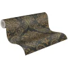 Vliestapete Damast Motiv Metallic Schwarz Gold 39112-3
