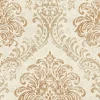 Vliestapete Damast Motiv Weiß Gold Metallic 39112-5