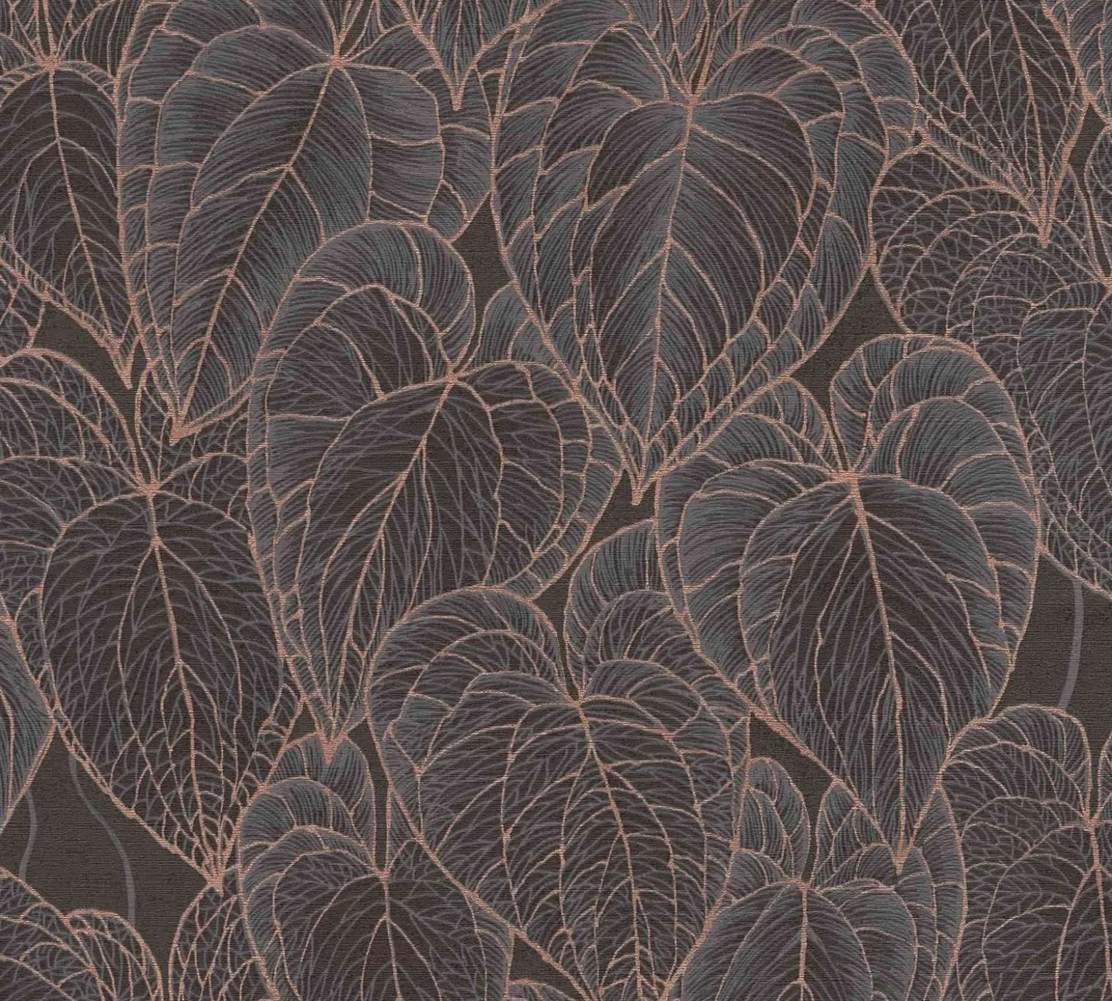 Vliestapete Daniel Hechter Blätter Schwarz Bronze Metallic