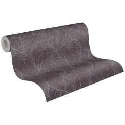 Vliestapete Daniel Hechter Blätter Lila Grau Metallic